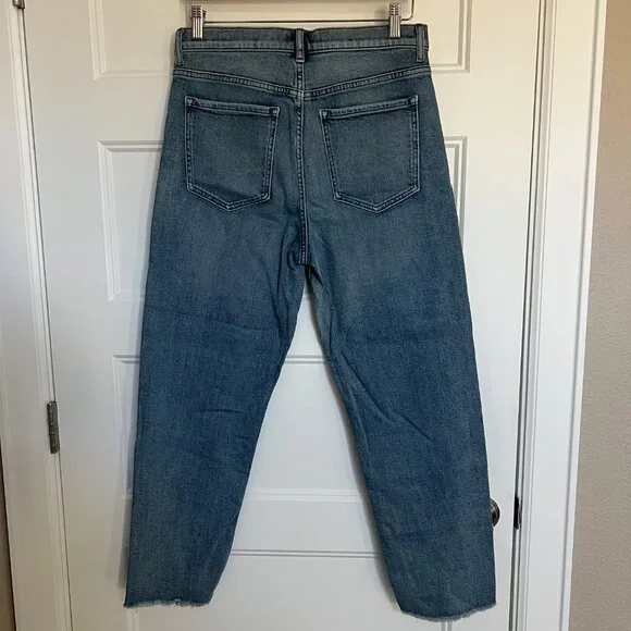 NWT Banana Republic High Rise Straight Ankle Jeans Raw Hem Medium Wash Size 29 - Picture 5 of 5